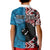 Personalised Aotearoa and Fiji Together Kid Polo Shirt Melanesian Warrior and Koru - Taniko with Hibiscus Tapa Pattern