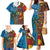 Personalised Australia and Fiji Together Family Matching Mermaid Dress and Hawaiian Shirt Tribal Palm Tree with Tapa and Aboriginal Animals Half Style