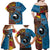 Personalised Australia and Fiji Together Family Matching Off Shoulder Maxi Dress and Hawaiian Shirt Tribal Palm Tree with Tapa and Aboriginal Animals Half Style