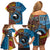 Personalised Australia and Fiji Together Family Matching Off Shoulder Short Dress and Hawaiian Shirt Tribal Palm Tree with Tapa and Aboriginal Animals Half Style