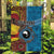 Personalised Australia and Fiji Together Garden Flag Tribal Palm Tree with Tapa and Aboriginal Animals Half Style