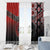 Personalised Aotearoa and Tonga Together Window Curtain Manaia and Tongan Tribal Cross - Taniko and Ngatu Art Tattoo