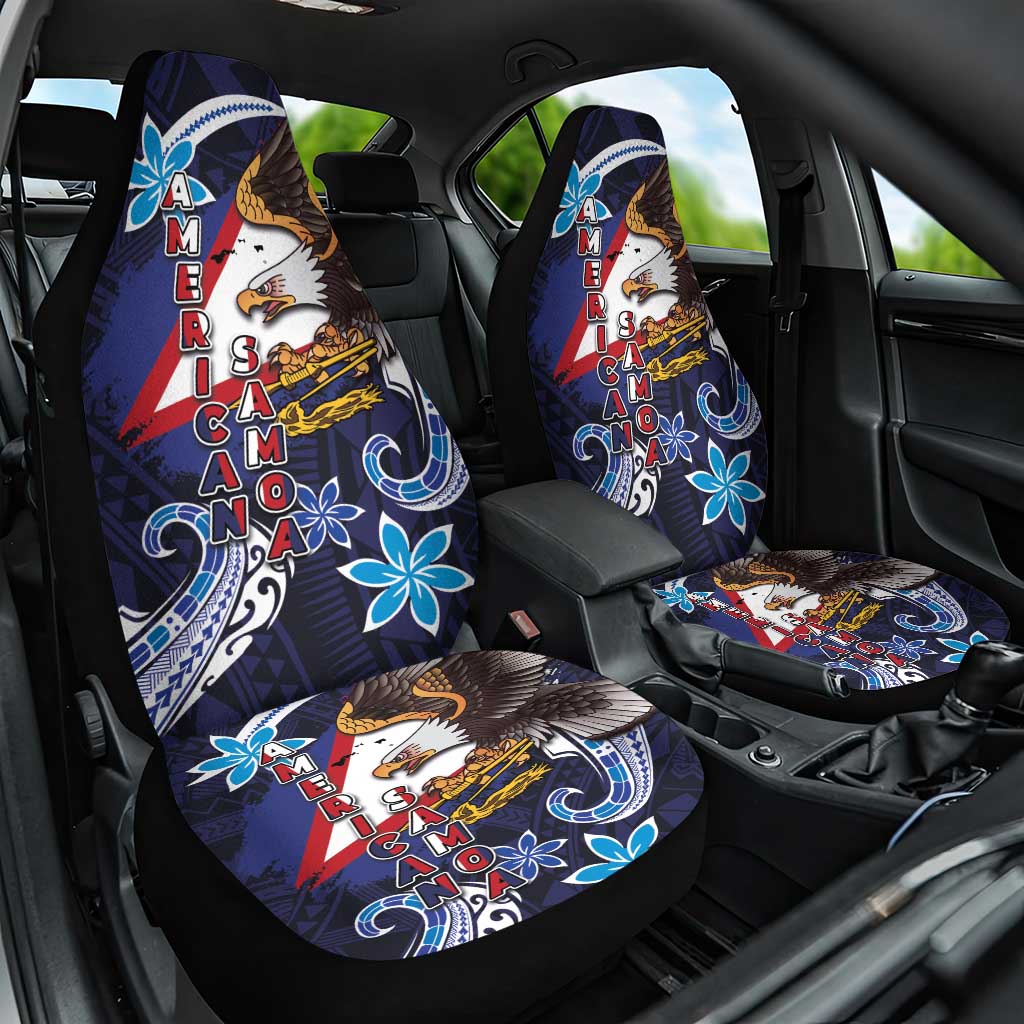 American Samoa Flag Day Car Seat Cover Bald Eagle with Uatogi and Fue - Polynesian and Floral Tribal Tattoo LT03 One Size Navy - Polynesian Pride
