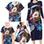 American Samoa Flag Day Family Matching Long Sleeve Bodycon Dress and Hawaiian Shirt Bald Eagle with Uatogi and Fue - Polynesian and Floral Tribal Tattoo