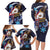 American Samoa Flag Day Family Matching Long Sleeve Bodycon Dress and Hawaiian Shirt Bald Eagle with Uatogi and Fue - Polynesian and Floral Tribal Tattoo