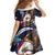 American Samoa Flag Day Family Matching Off Shoulder Maxi Dress and Hawaiian Shirt Bald Eagle with Uatogi and Fue - Polynesian and Floral Tribal Tattoo