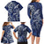 New Zealand Connecting with Seas Family Matching Long Sleeve Bodycon Dress and Hawaiian Shirt Maori Tribal and Sea Animals Tattoo - White Glass Style