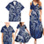 New Zealand Connecting with Seas Family Matching Summer Maxi Dress and Hawaiian Shirt Maori Tribal and Sea Animals Tattoo - White Glass Style