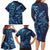 New Zealand Connecting with Seas Family Matching Long Sleeve Bodycon Dress and Hawaiian Shirt Maori Tribal and Sea Animals Tattoo - Sea Texture Glass Style