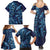 New Zealand Connecting with Seas Family Matching Summer Maxi Dress and Hawaiian Shirt Maori Tribal and Sea Animals Tattoo - Sea Texture Glass Style