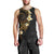 Polynesian Spiral Tribal Tattoo Men Tank Top Golden Color