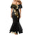 Polynesian Spiral Tribal Tattoo Mermaid Dress Golden Color