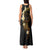 Polynesian Spiral Tribal Tattoo Tank Maxi Dress Golden Color