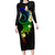 Polynesian Spiral Tribal Tattoo Family Matching Long Sleeve Bodycon Dress and Hawaiian Shirt Fanciful Color