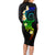 Polynesian Spiral Tribal Tattoo Family Matching Long Sleeve Bodycon Dress and Hawaiian Shirt Fanciful Color