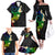 Polynesian Spiral Tribal Tattoo Family Matching Off The Shoulder Long Sleeve Dress and Hawaiian Shirt Fanciful Color