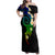 Polynesian Spiral Tribal Tattoo Family Matching Off Shoulder Maxi Dress and Hawaiian Shirt Fanciful Color