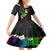 Polynesian Spiral Tribal Tattoo Family Matching Off Shoulder Short Dress and Hawaiian Shirt Fanciful Color