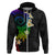 Polynesian Spiral Tribal Tattoo Hoodie Fanciful Color