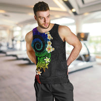 Polynesian Spiral Tribal Tattoo Men Tank Top Fanciful Color LT03 Black - Polynesian Pride