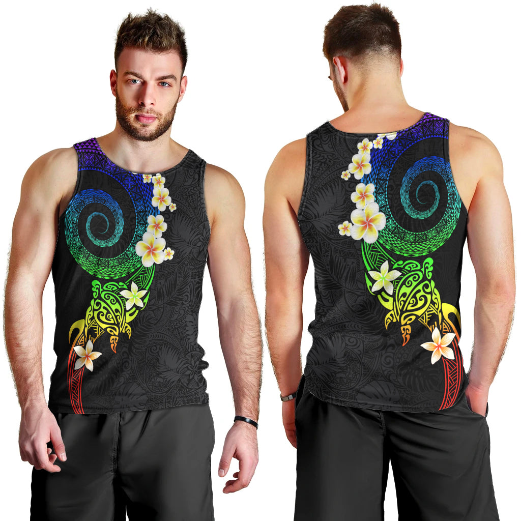Polynesian Spiral Tribal Tattoo Men Tank Top Fanciful Color LT03 - Polynesian Pride