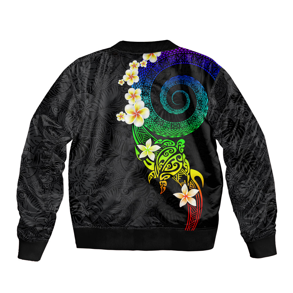 Polynesian Spiral Tribal Tattoo Sleeve Zip Bomber Jacket Fanciful Color LT03 - Polynesian Pride