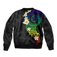Polynesian Spiral Tribal Tattoo Sleeve Zip Bomber Jacket Fanciful Color LT03 - Polynesian Pride