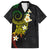 Polynesian Spiral Tribal Tattoo Family Matching Off The Shoulder Long Sleeve Dress and Hawaiian Shirt Reggae Color