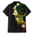 Polynesian Spiral Tribal Tattoo Family Matching Short Sleeve Bodycon Dress and Hawaiian Shirt Reggae Color