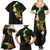 Polynesian Spiral Tribal Tattoo Family Matching Summer Maxi Dress and Hawaiian Shirt Reggae Color