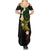 Polynesian Spiral Tribal Tattoo Summer Maxi Dress Reggae Color