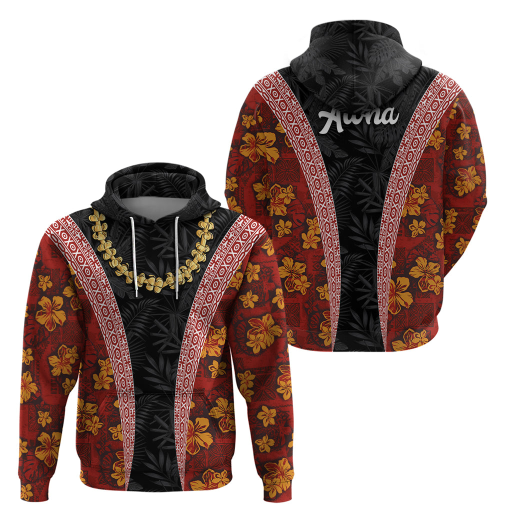 Hawaii Lei and Hibiscus Flowers Tribal Hoodie Patchwork Abstract Vintage LT03 - Polynesian Pride