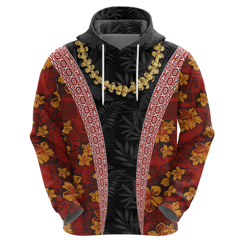 Hawaii Lei and Hibiscus Flowers Tribal Hoodie Patchwork Abstract Vintage LT03 - Polynesian Pride