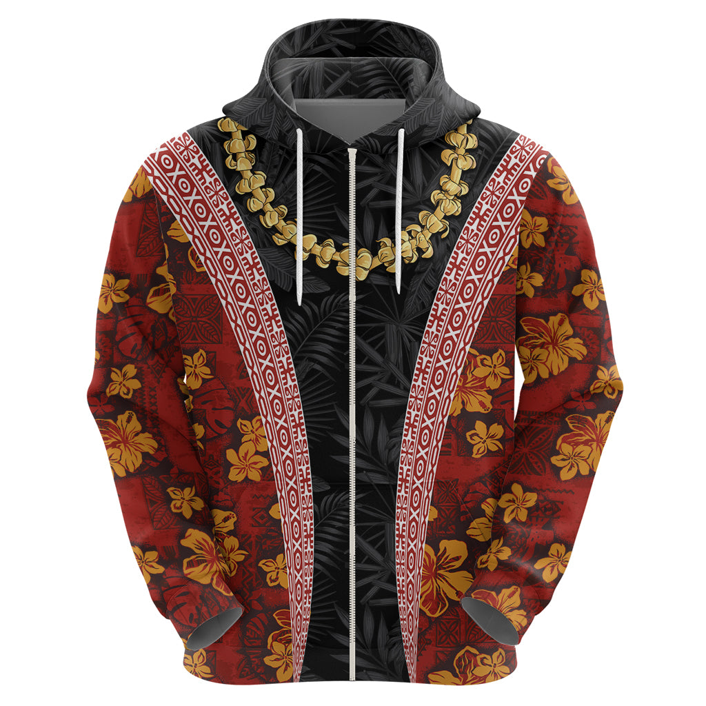 Hawaii Lei and Hibiscus Flowers Tribal Hoodie Patchwork Abstract Vintage LT03 - Polynesian Pride
