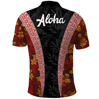 Hawaii Lei and Hibiscus Flowers Tribal Polo Shirt Patchwork Abstract Vintage LT03 - Polynesian Pride