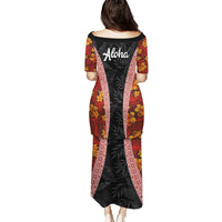 Hawaii Lei and Hibiscus Flowers Tribal Puletasi Patchwork Abstract Vintage LT03 - Polynesian Pride
