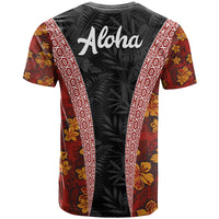Hawaii Lei and Hibiscus Flowers Tribal T Shirt Patchwork Abstract Vintage LT03 - Polynesian Pride