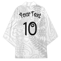 Aotearoa Volleyball Custom Kimono Silver Ferns and Maori Tribal White LT03 - Polynesian Pride