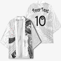 Aotearoa Volleyball Custom Kimono Silver Ferns and Maori Tribal White LT03 - Polynesian Pride