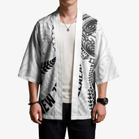 Aotearoa Volleyball Custom Kimono Silver Ferns and Maori Tribal White LT03 - Polynesian Pride