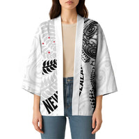 Aotearoa Volleyball Custom Kimono Silver Ferns and Maori Tribal White LT03 - Polynesian Pride
