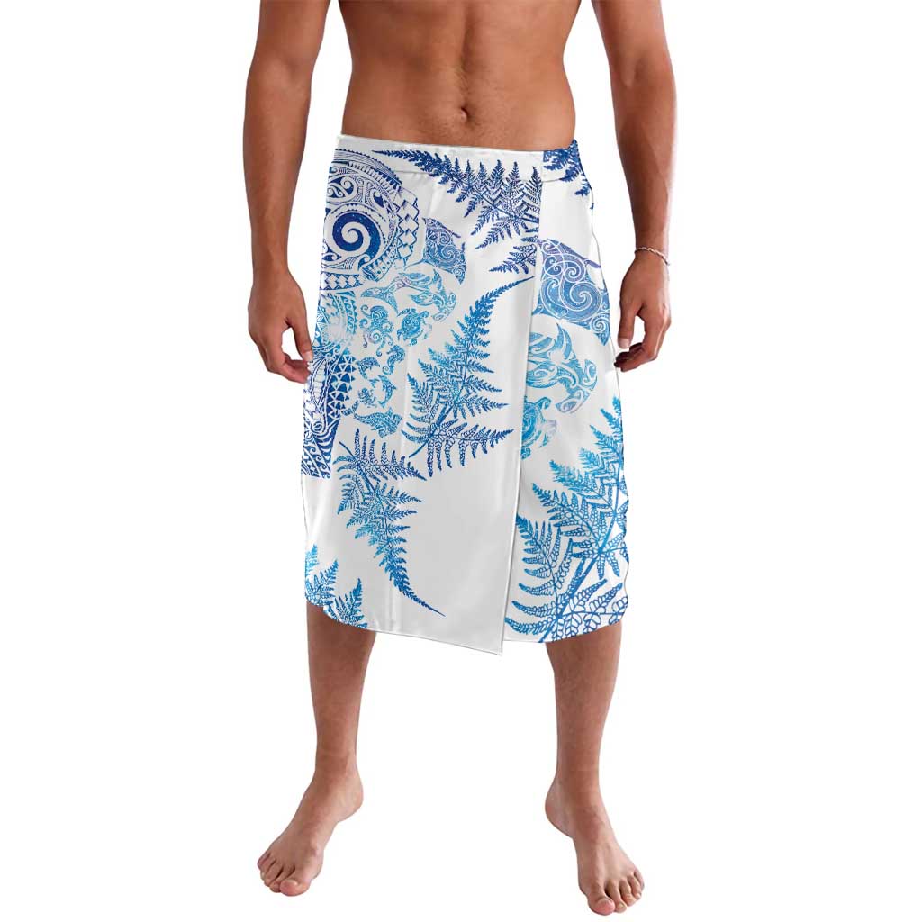 New Zealand Sea Animals Lavalava with Maori Koru Tribal Tattoo and Silver Ferns Galaxy Style LT03 Multicolor - Polynesian Pride