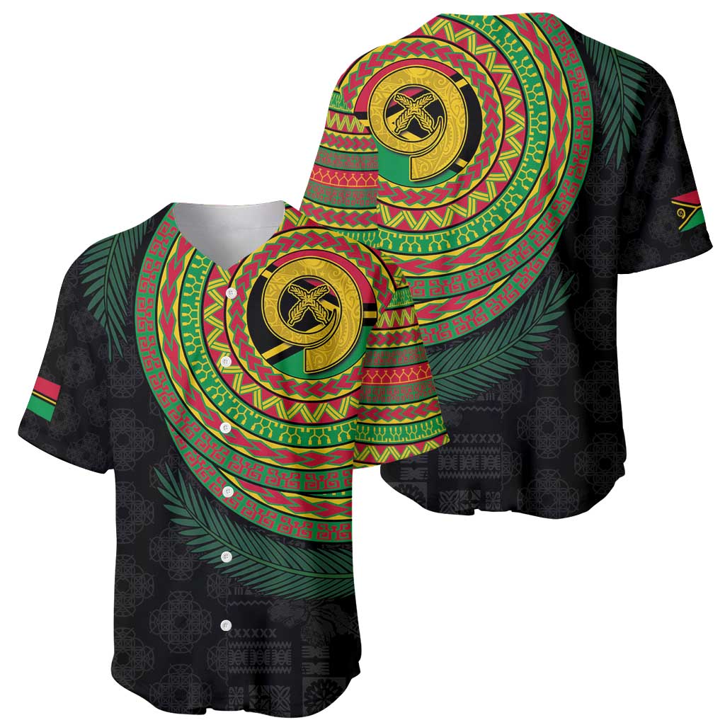 Vanuatu Tribal Tattoo with Namele Leaves Baseball Jersey LT03 - Polynesian Pride