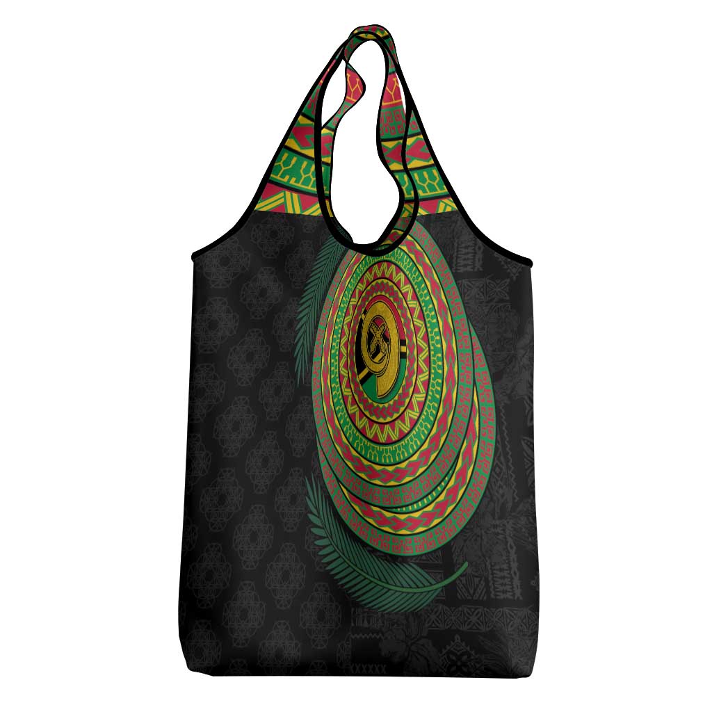 Vanuatu Tribal Tattoo with Namele Leaves Grocery Bag LT03 - Polynesian Pride