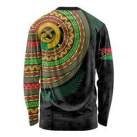 Vanuatu Tribal Tattoo with Namele Leaves Long Sleeve Shirt LT03 - Polynesian Pride