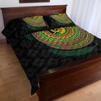 Vanuatu Tribal Tattoo with Namele Leaves Quilt Bed Set LT03 - Polynesian Pride