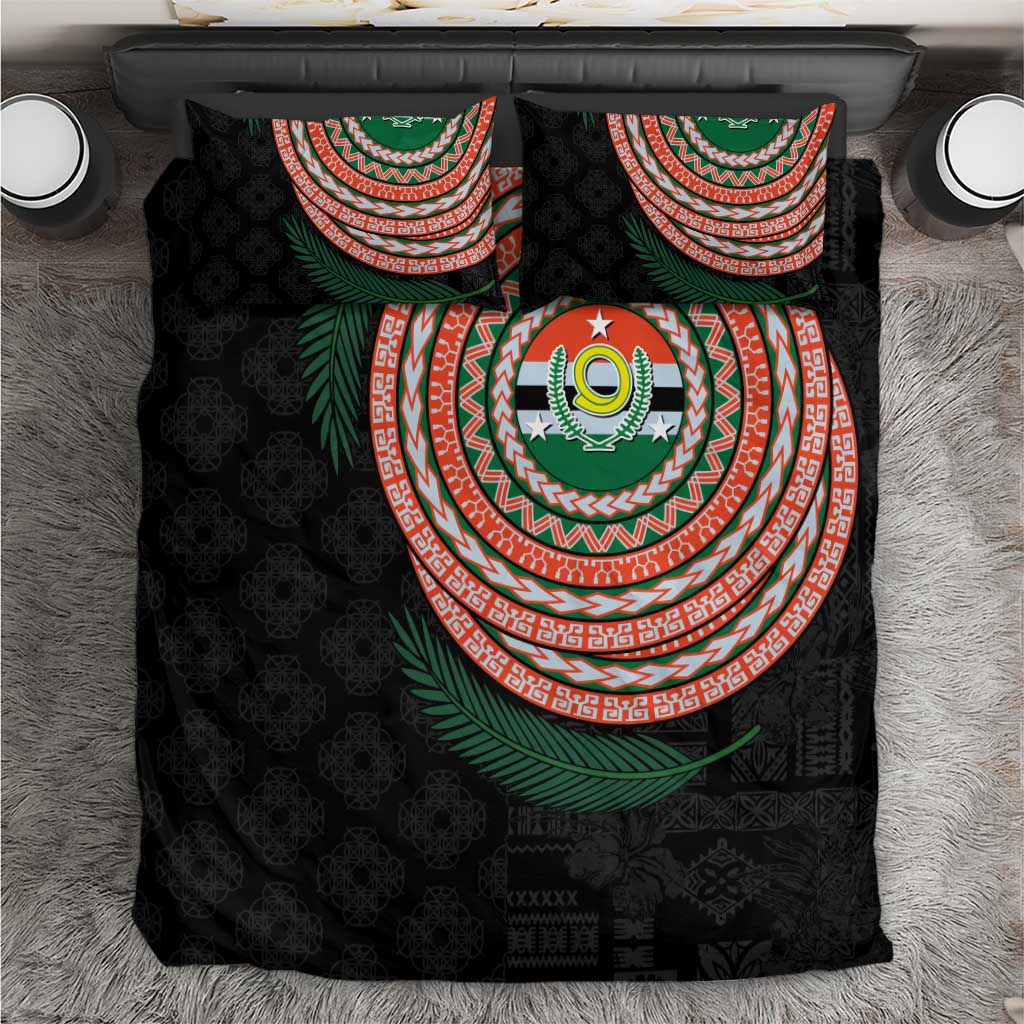 Penama Tribal Tattoo with Namele Leaves Bedding Set LT03 Black - Polynesian Pride