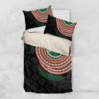Penama Tribal Tattoo with Namele Leaves Bedding Set LT03 US Twin 172cm x 218cm Black - Polynesian Pride