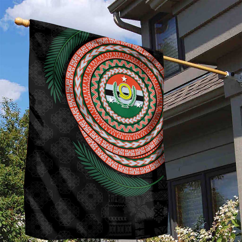Penama Tribal Tattoo with Namele Leaves Garden Flag LT03 - Polynesian Pride