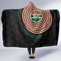 Penama Tribal Tattoo with Namele Leaves Hooded Blanket LT03 One Size Black - Polynesian Pride